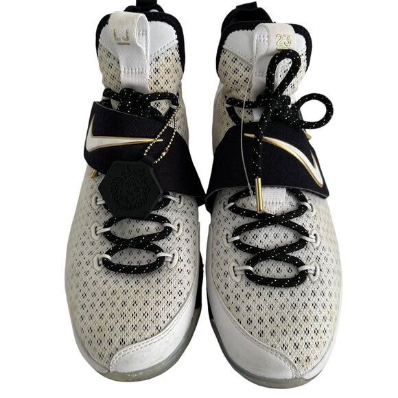 Nike Lebron XIV BHM GS White/Metallic Gold Youth Size 6.5Y/8 Women's 869976-100 - Picture 2 of 10